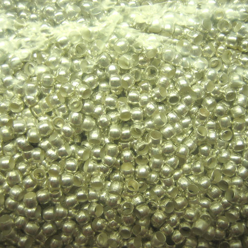 Зажимные бусины круглые Серебристые, Beadalon, уп. 50 штук